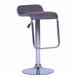 Barová stolička, ekokoža hnedá/chróm, ILANA