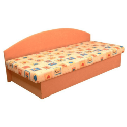 Celočalúnená váľanda s molitánovým matracom, oranžová/vzor, EDVIN 03