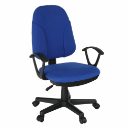 Kancelárska stolička, modrá látka, DEVRI