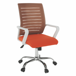 Kancelárske kreslo, biela/oranžová, CAGE
