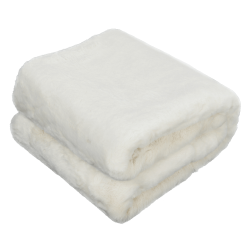 Kožušinová deka, biela, 150x180, RABITA NEW TYP 7