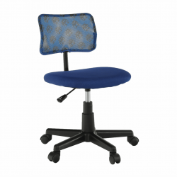 Otočná stolička, modrá/vzor/čierna, PERCY, rozbalený tovar